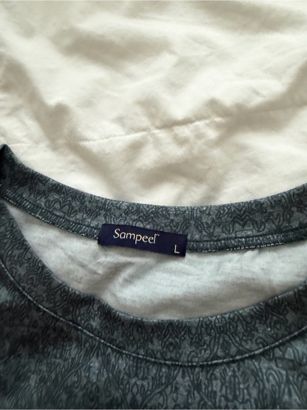 Women's Ombre Gray and Peach Speckle Tee - Picture 3 of 3